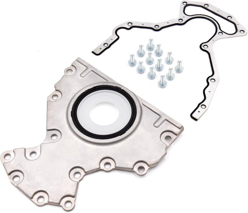 MOZONE Rear Main Seal Cover Kit with Gasket Bolt Compatible with Chevy Tahoe Suburban Silverado Express Avalanche Cadillac Escalade GMC Yukon Sierra Savana 4.8L 5.3L 6.0L 6.2L # 635-518 12633579 12639250 - Image 2